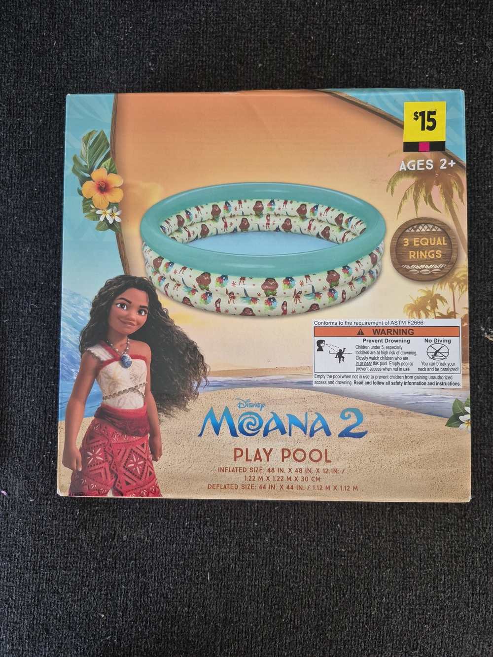 Disney Moana 2 Inflatable Play Pool - Teal & White